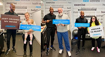 Functional Rehab coach smiling with patients.