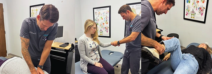 Chiropractor Johnny Moran Adjusting Patients